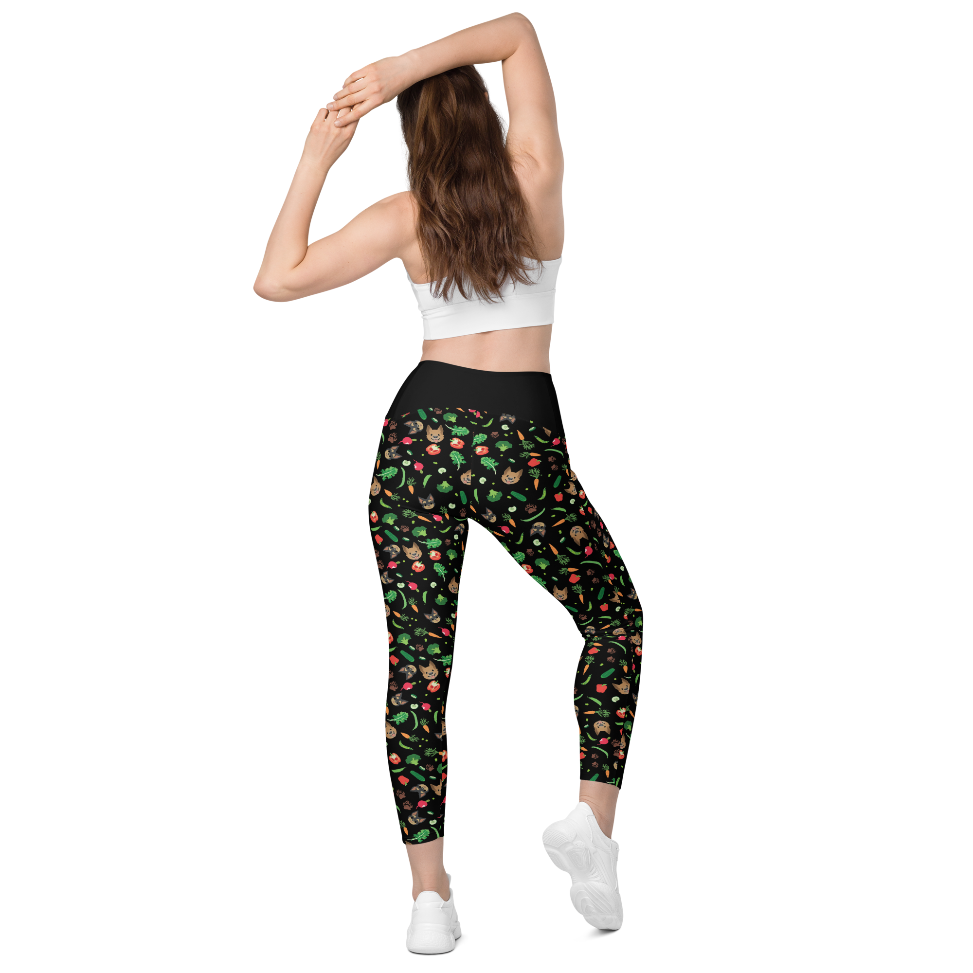 Gremlins in the Garden crossover leggings with pockets