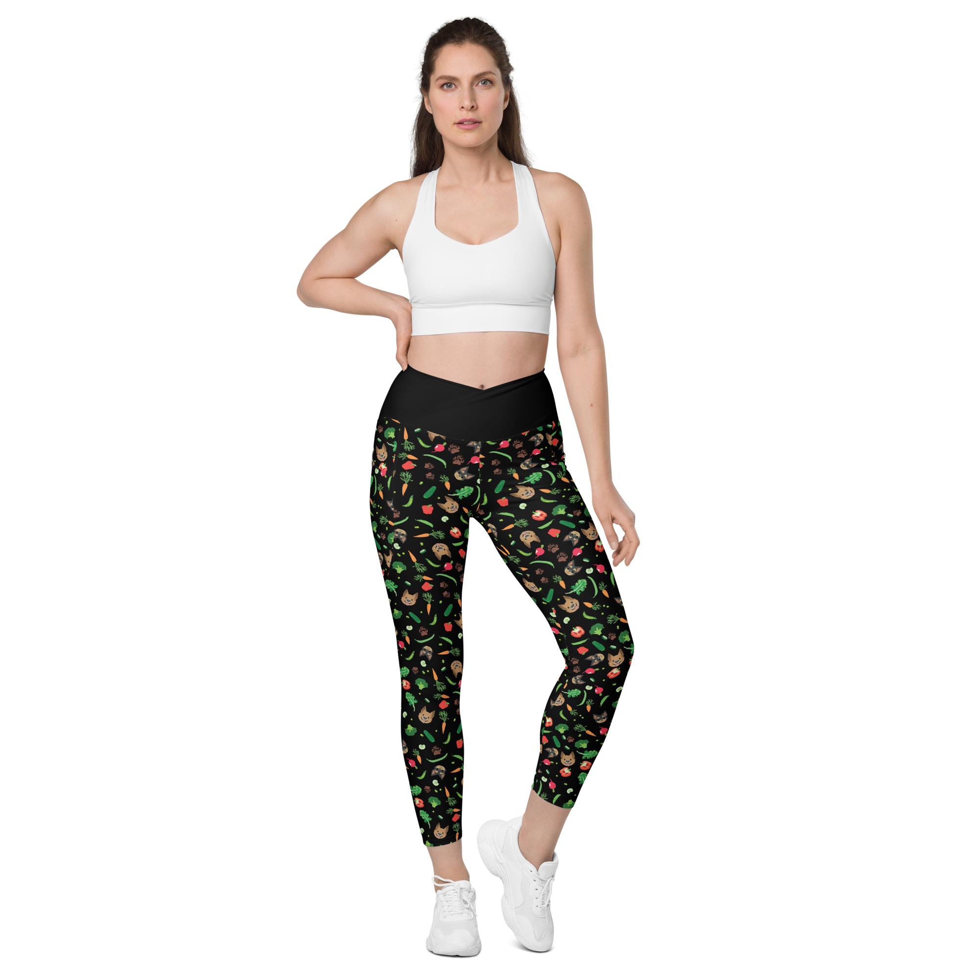 Gremlins in the Garden crossover leggings with pockets
