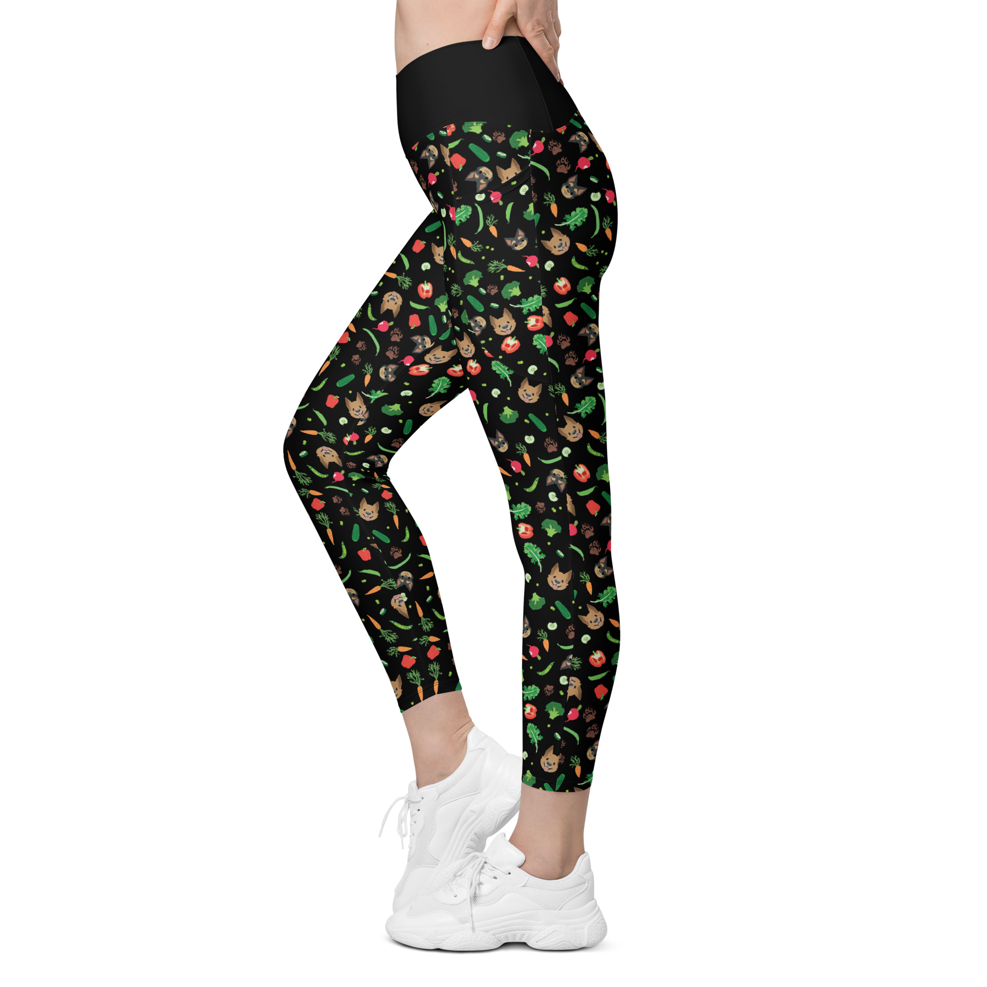 Gremlins in the Garden crossover leggings with pockets