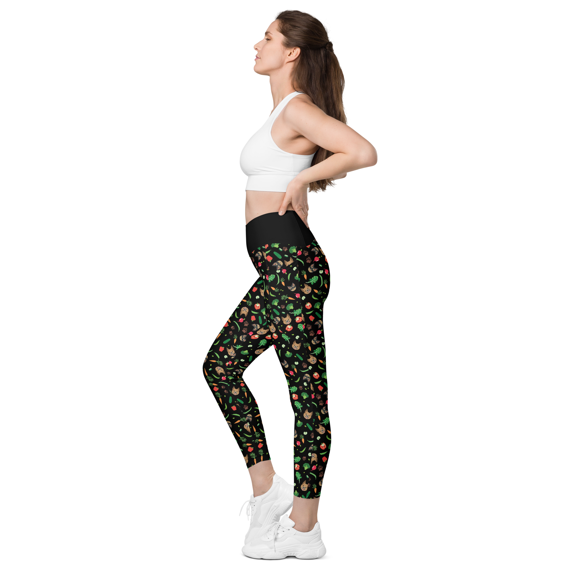 Gremlins in the Garden crossover leggings with pockets