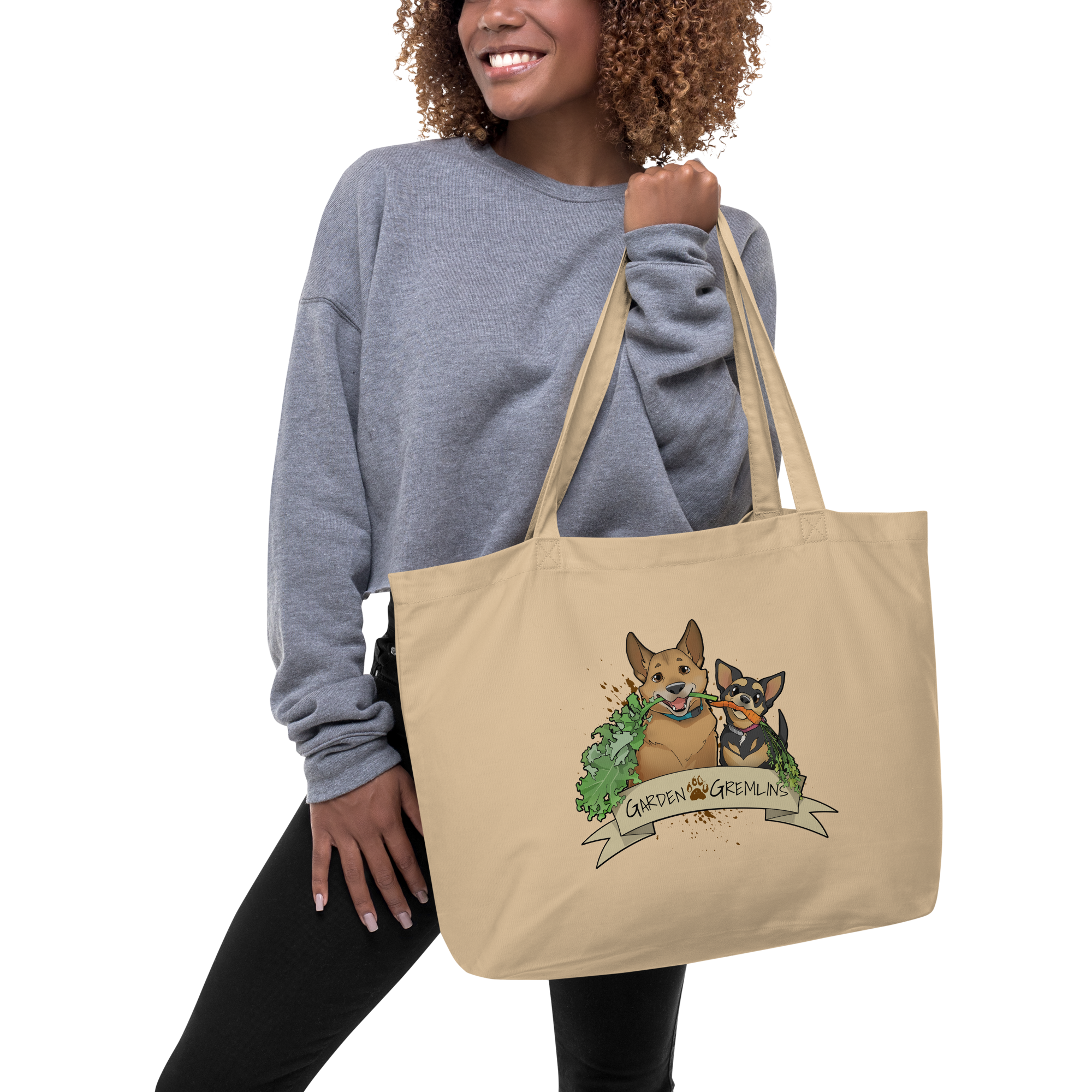 Happy Garden Gremlins Large Tote Bag