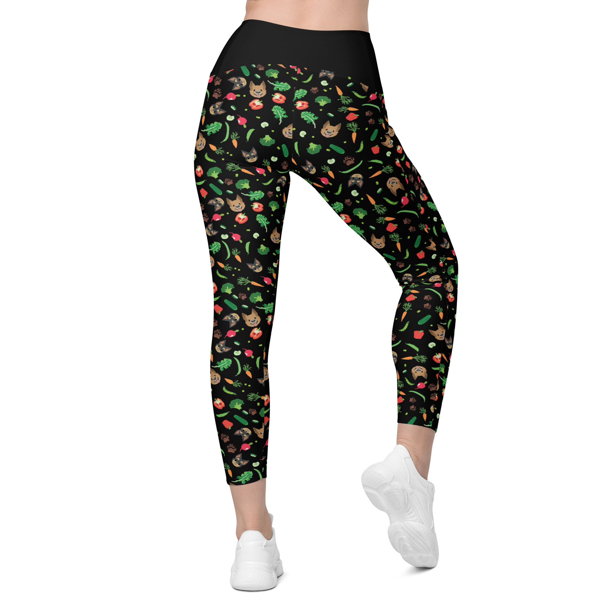 Gremlins in the Garden crossover leggings with pockets